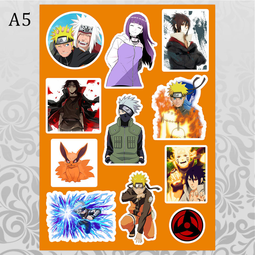 

Стикеры Аниме Naruto без порезки 07, Разные цвета
