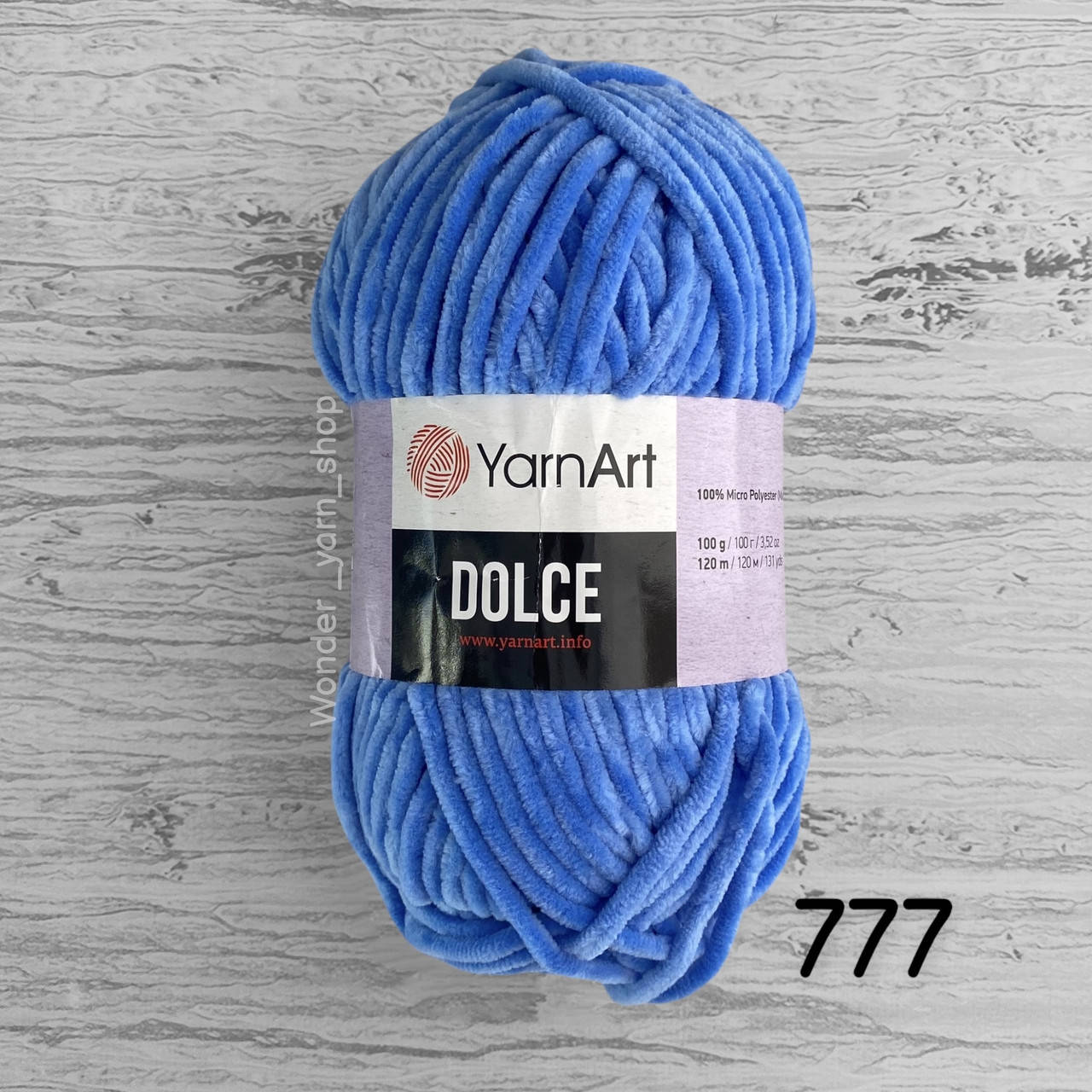 

Плюшевая пряжа YarnArt Dolce (ЯрнАрт Дольче) 777, синий