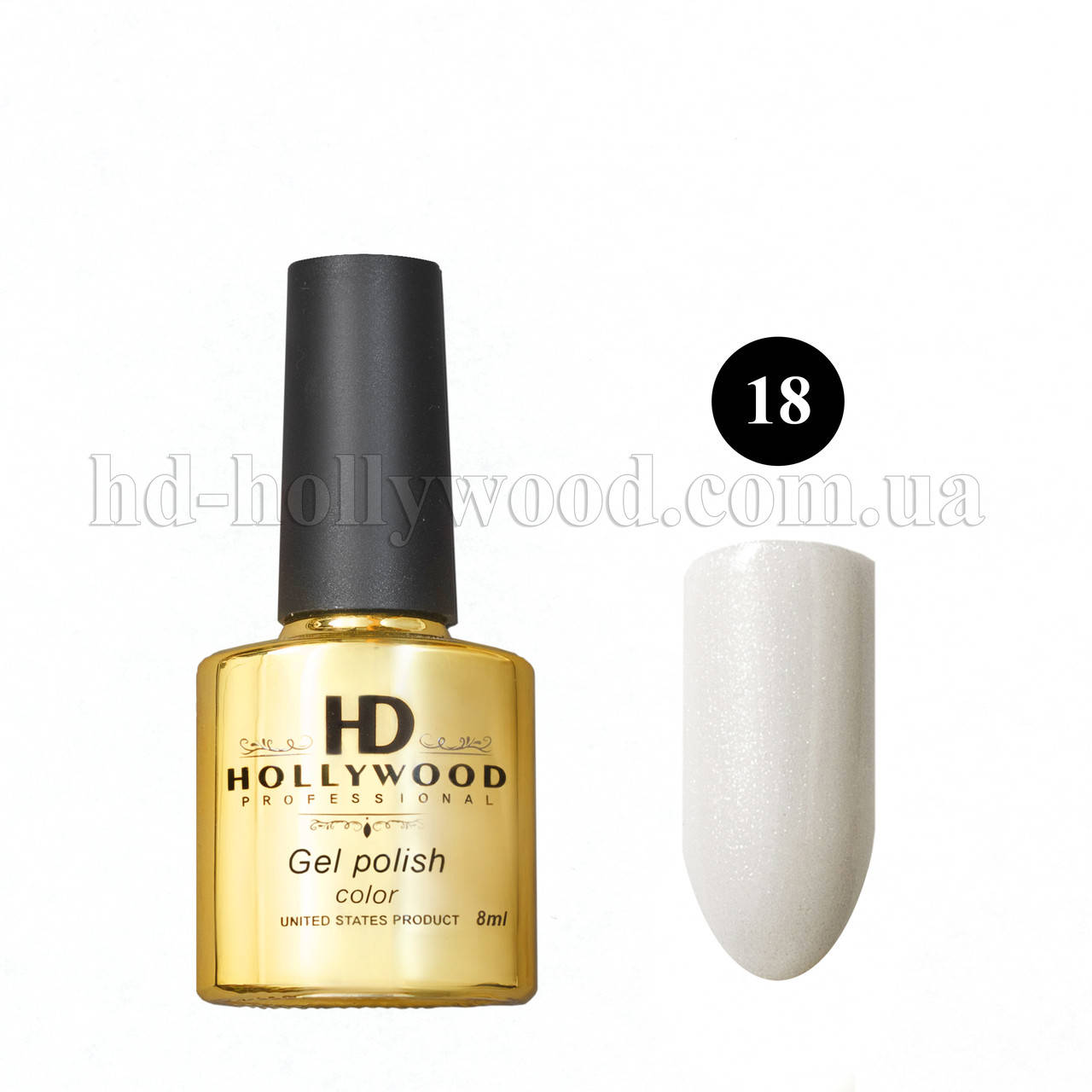 

Гель лак 18 Белый Шиммер Плотный HD Hollywood 8 ml