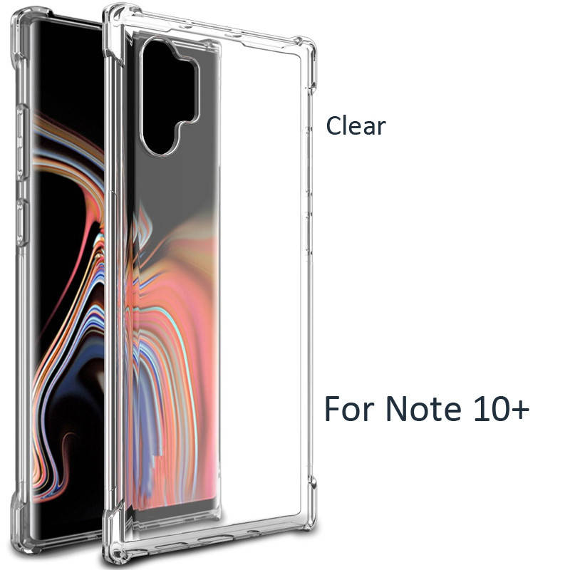 

Силиконовый прозрачный чехол для Samsung Galaxy Note 10 plus усиленные углы