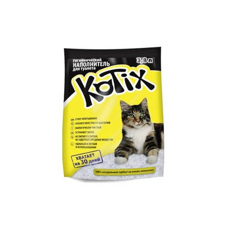 

Kotix/Котикс силикагелевый наполнитель для кошачьего туалета 3,8 литра