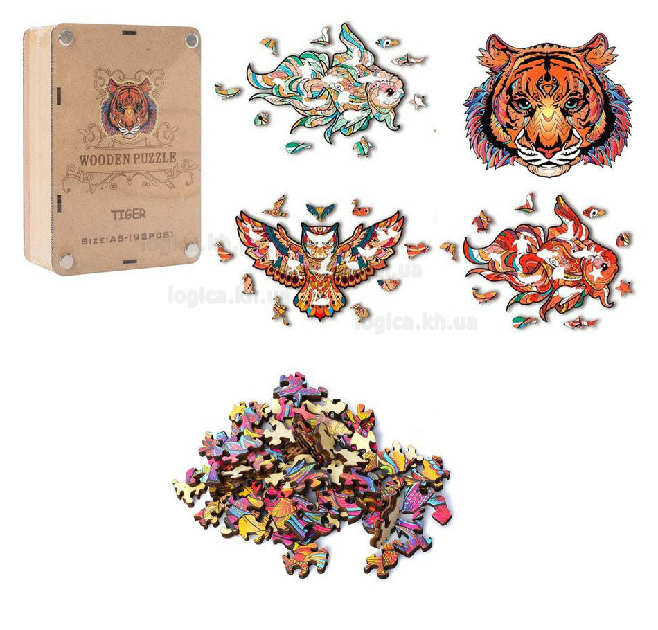 

Деревянные пазлы из животных, фигурные из дерева