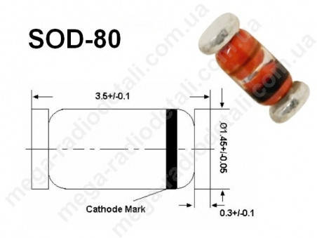 

Діод імпульсний LL4148 (200mA, 75V)