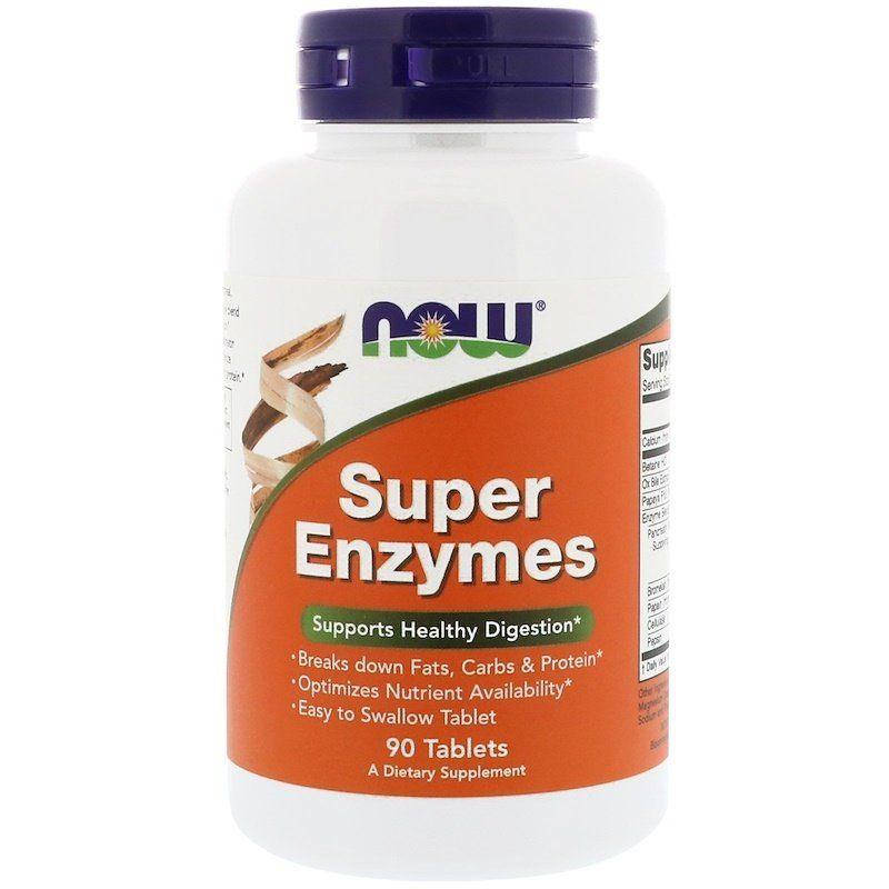 

Now Foods, Super Enzymes (90 капсул), ферменты, энзимы, пробиотики