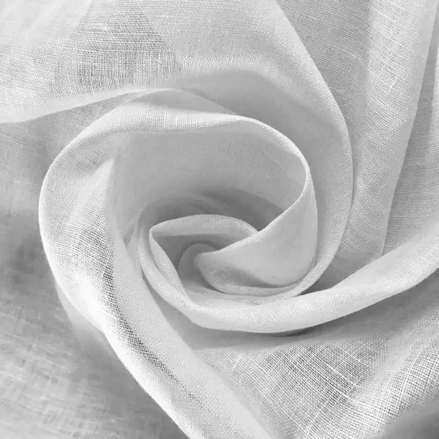 

Тюль лён с утяжелителем белый