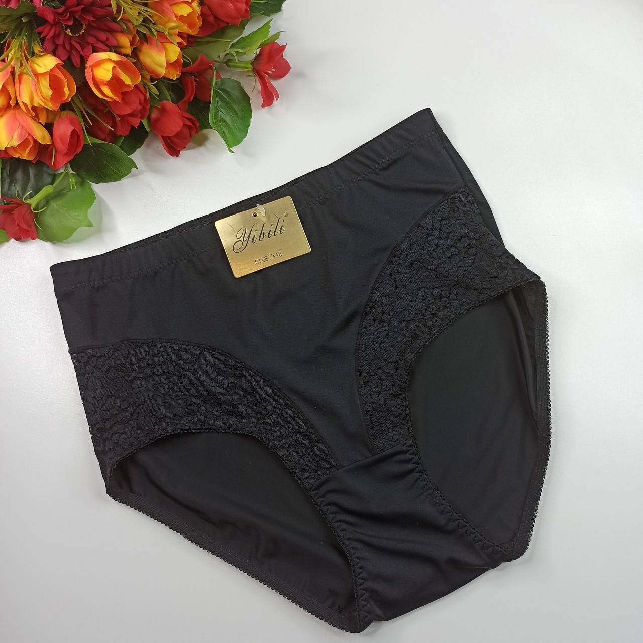 

Трусики утяжка живота Yibili "Виноград" 2XL черный (2243)