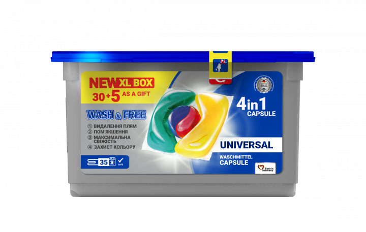 

Капсулы для стирки WASH & FREE 35 шт