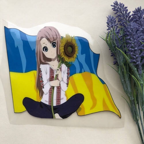 

Термоаплікація, наклейка на одяг Дівчина з соняшником 17x14 см, Разные цвета