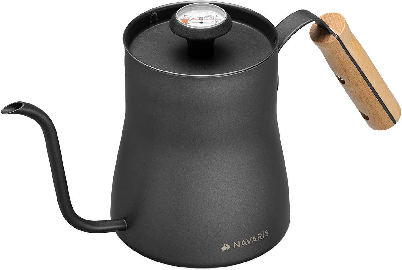 

Чайник Navaris с термометром для заваривания кофе, 1000 ml, Черный