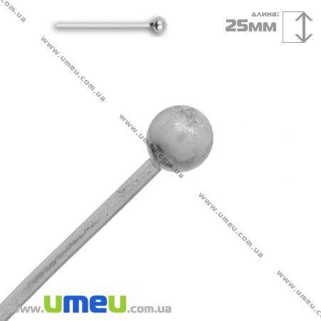 

Гвоздики с шариком, Светлое серебро, 2,5 см, 0,5 мм, 1 шт (PIN-008240)