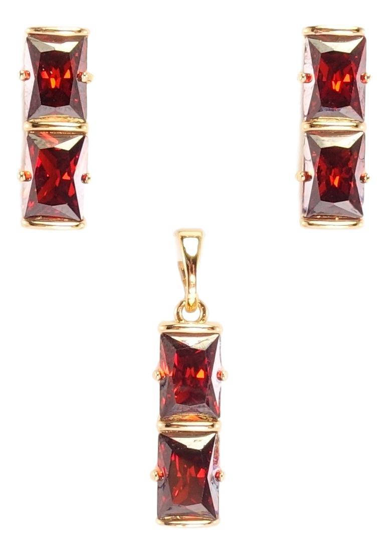 

Набор Xuping Позолота 18K Серьги Кулон "Красные кристаллы"