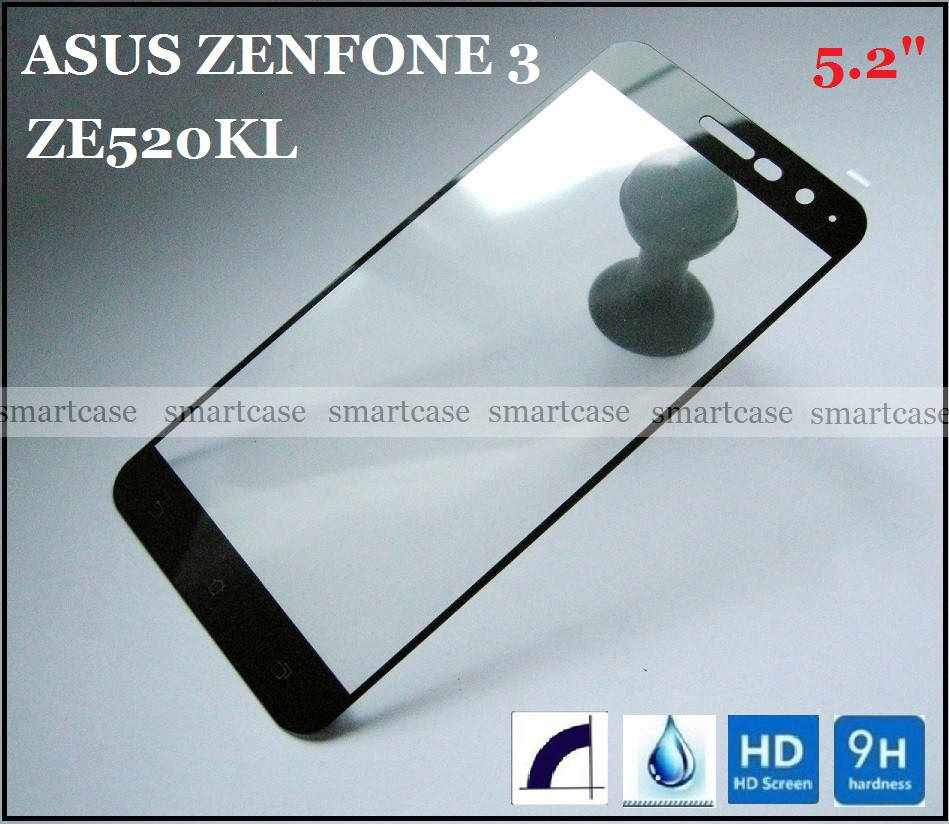

Защитное стекло для Asus Zenfone 3 Ze520KL z017d, Full cover black края 2.5d, Черный