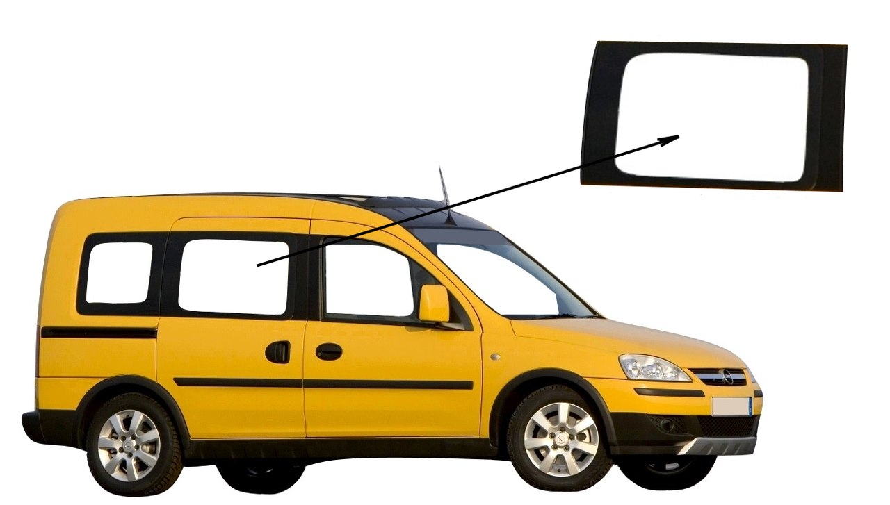 

Боковое стекло Opel Combo 2000-2010 переднее правое