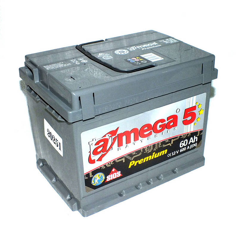 

Аккумулятор стартерный A-MEGA PREMIUM (M5) 6СТ-60 А3 60Ah EN600 (242×175×190) (+/-)