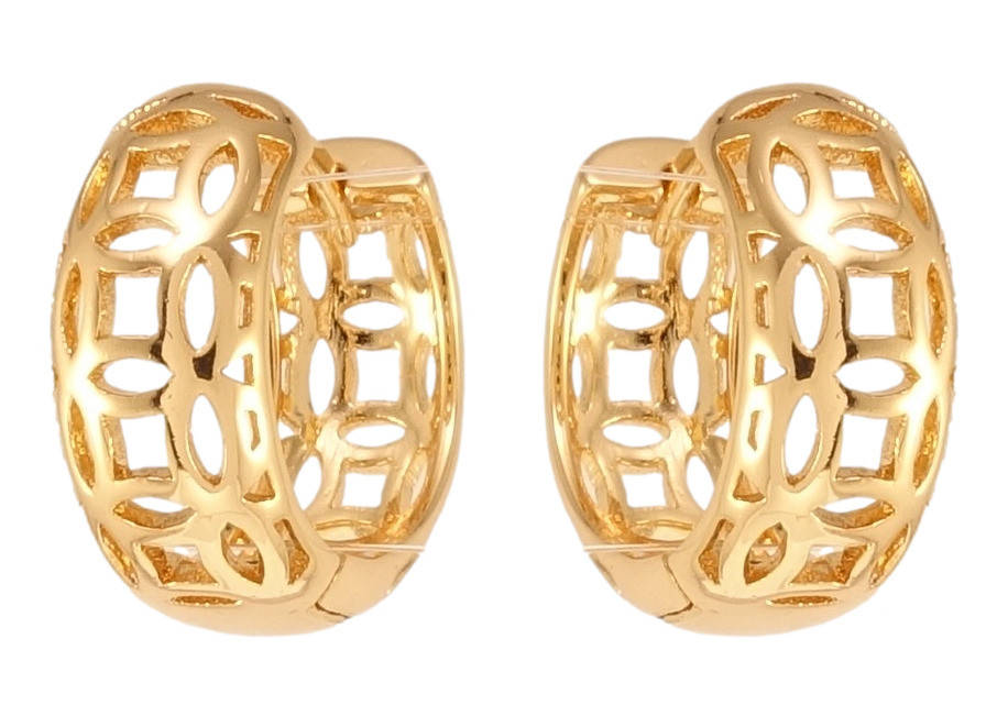 

Серьги Xuping Позолота 18K колечки "Резной орнамент"