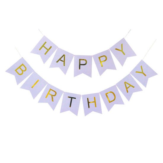 

Гирлянда-растяжка флажки Happy Birthday сиреневая