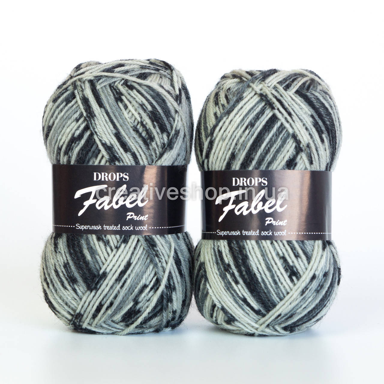 

Пряжа Drops Fabel Print (цвет 905 salt and pepper)