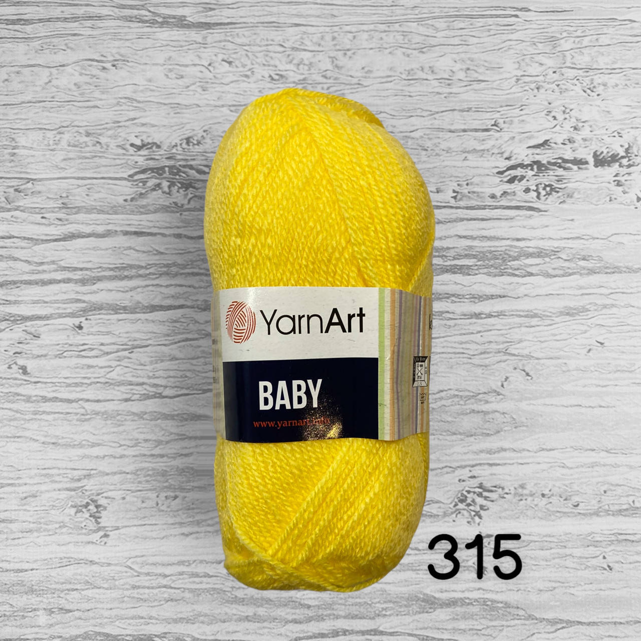 

Акрилова пряжа YarnArt Baby / ЯрнАрт бебі 315, жовтий, Желтый