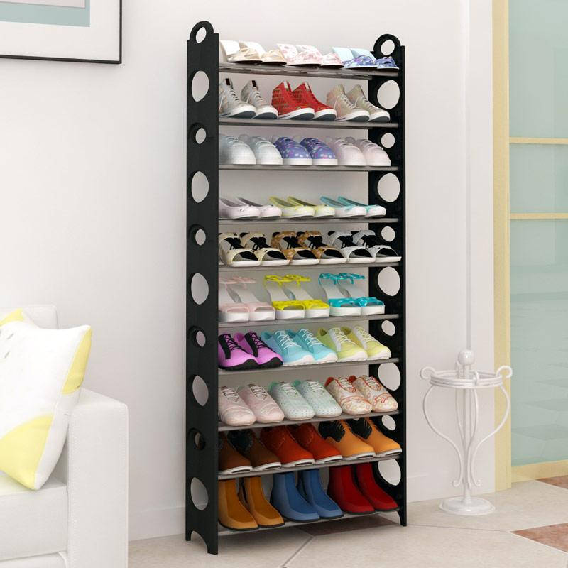

Подставка для обуви на 10 полок Shoe Rack 30 pairs стойка обувная в прихожую, Черный