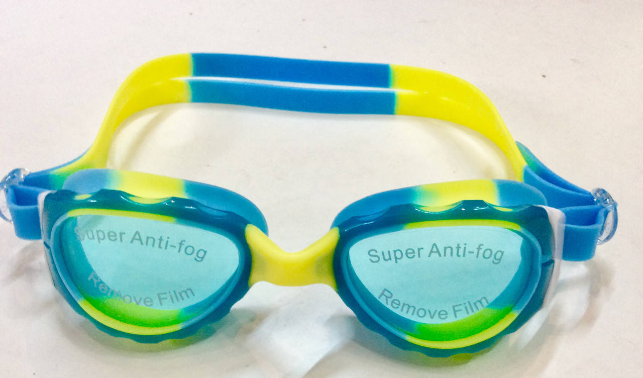 

Очки для плавания детские голуб/желтые