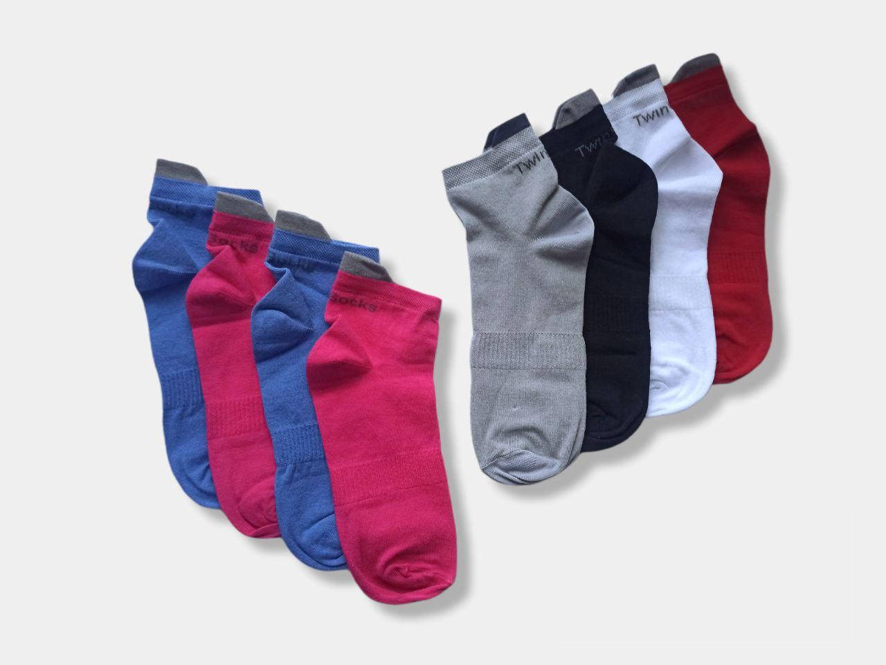 

Короткие спортивные носки женские Twinsocks р-21-23(36-38),23-25(38-40) черный, серый, белый, красный, Разные цвета