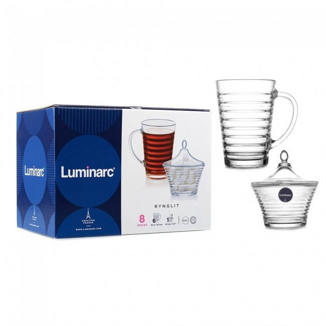 

Набор чашек Luminarc Rynglit 250мл 6шт и сахарница с крышкой
