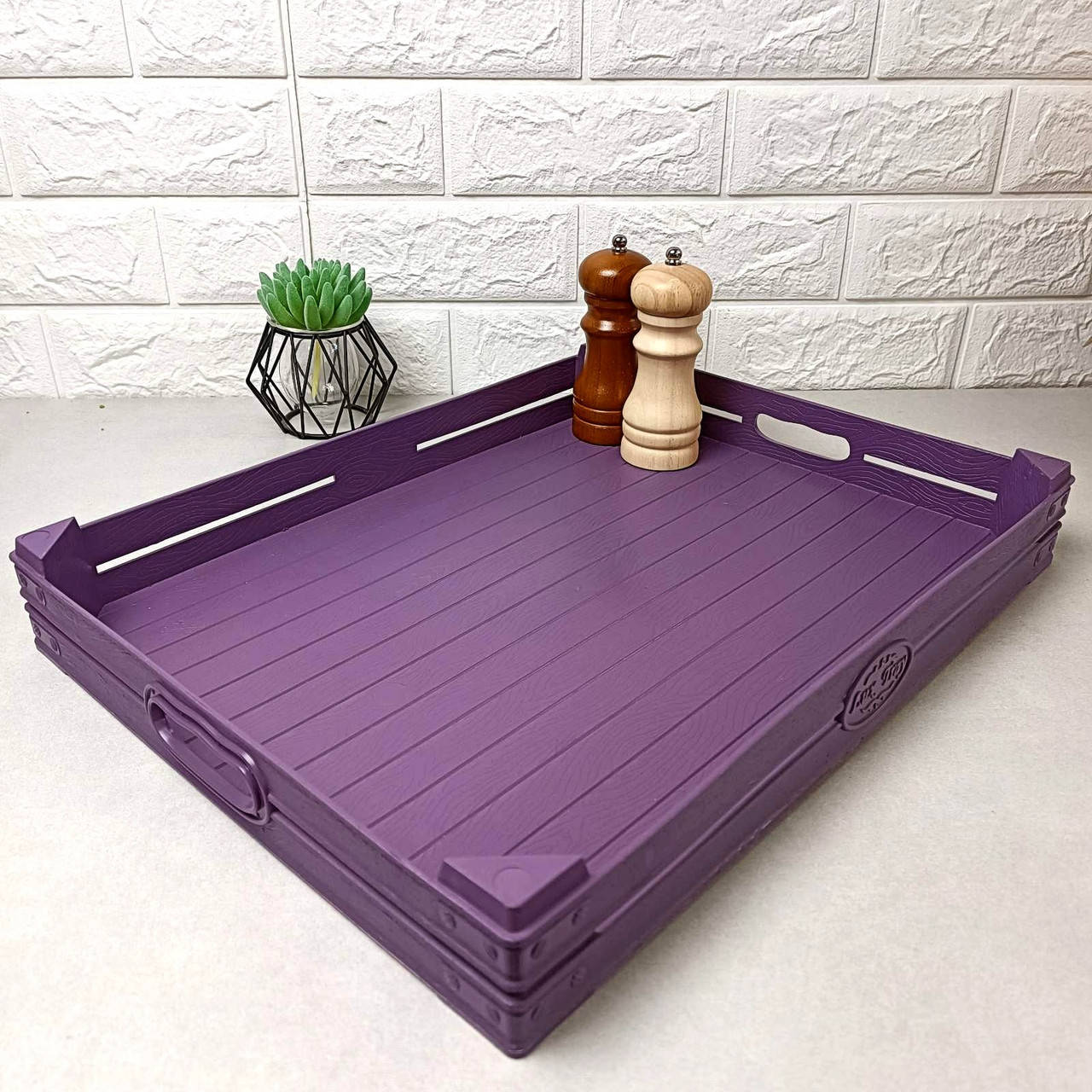 

Пластиковый поднос с высокими бортиками "Доброе утро!" VIOLET 43*33*6 см, Коричневый