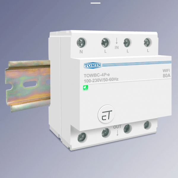 

WIFI реле Tomzn TOWBC-4P-e eWeLink 3-xфазный вводной автомат. Дистанционный. Трехфазный автомат 80А