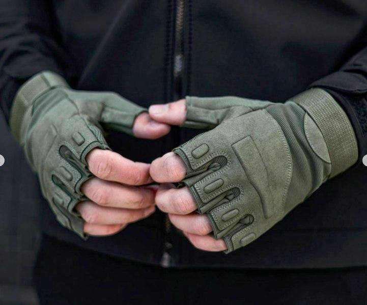 

Перчатки Перчатки тактические военные беспалые хаки без пальцев