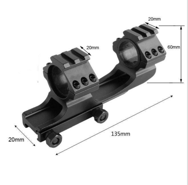 

Кронштейн крепление моноблок 30 мм под Вивер Пикатинни для оптического коллиматорного прицела с планкой 21 мм, Черный