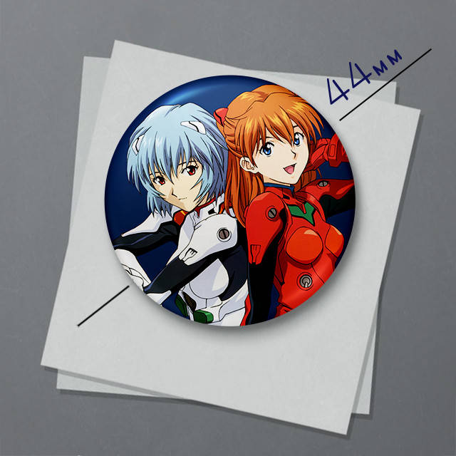 

"Рей Аянами и Аска Лэнгли Сорью (Евангелион / Evangelion)" магнит круглый Ø44 мм