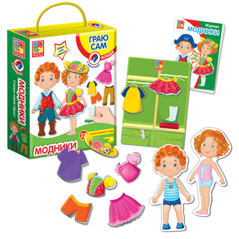 

Игра магнитная - одевайка "Модники" (укр) Vladi Toys