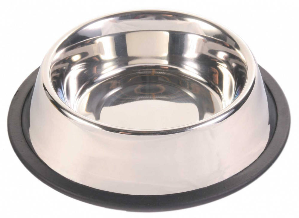 

Trixie Stainless Steel Bowl Миска металлическая на резине для собак 450 мл / 19 см