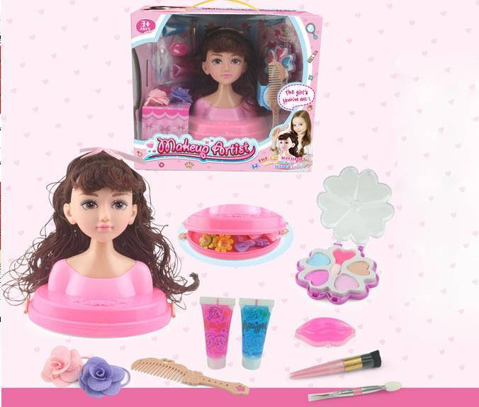 

Голова-манекен куклы для причесок и макияжа с аксессуарами SD Toys БРЮНЕТКА