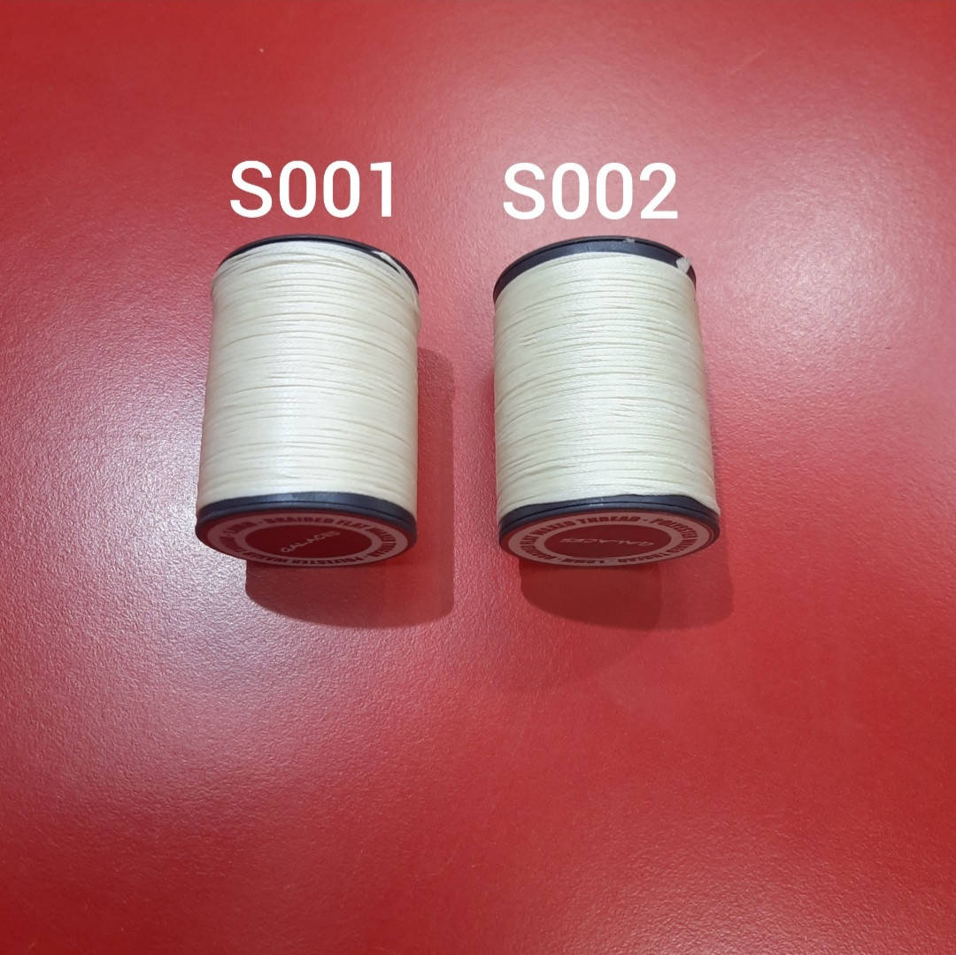 

Нитки Galaces 1,0мм молочні(S001) та (S002), нитка плоска воскована по шкірі