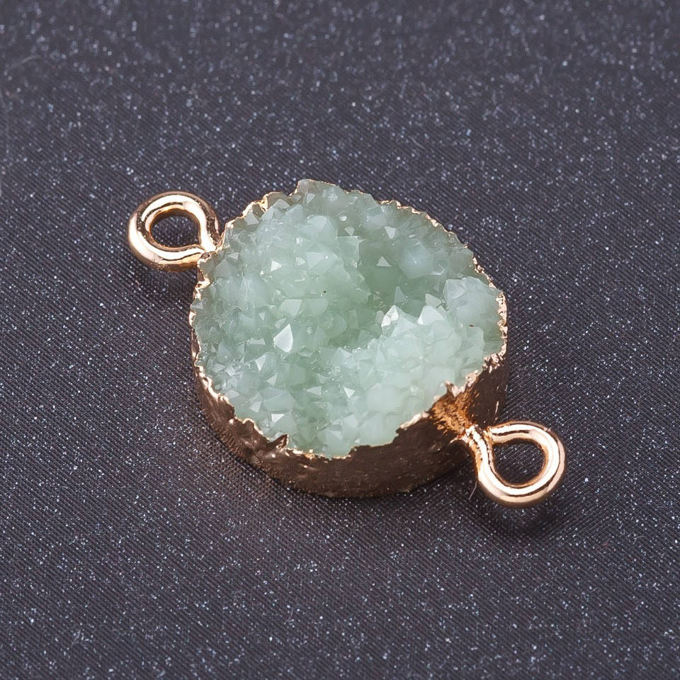 

Коннектор "Нефритовый Снег" цвет металла "золото" L1мм d- 14мм пластик