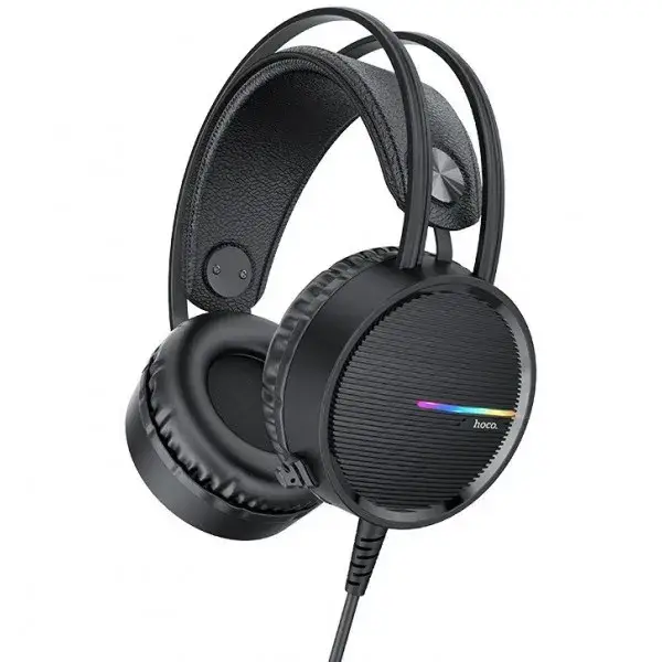 

Накладные наушники Hoco W100 Black Touring Gaming Hi-Res Audio Led 21 Ом, Черный