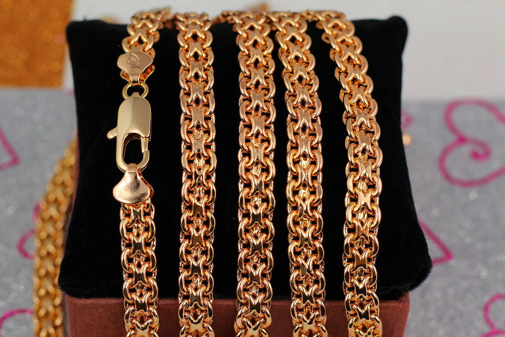 

Цепь Xuping Jewelry бисмарк 60 см 8 мм золотистая