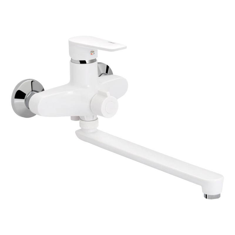 

Смеситель для ванны однорычажный Brinex из термопластичного пластика 35W 005 (без шланга и лейки), Белый