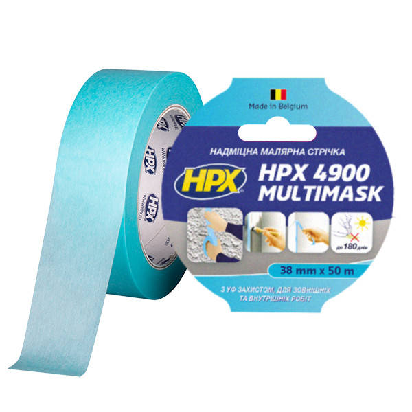 

HPX 4900 MULTIMASK - 38мм х 50м - сверхпрочная малярная лента с УФ защитой