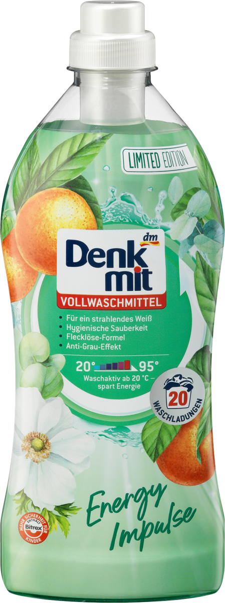 

Концентрированный гель для стирки Denkmit Vollwaschmittel Energy Impulse, 1L.
