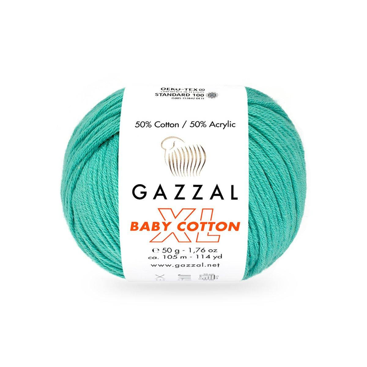 

Gazzal Baby Cotton XL (Газзал Беби Котон ХЛ) № 3426 ментол (Пряжа с хлопком, нитки для вязания)
