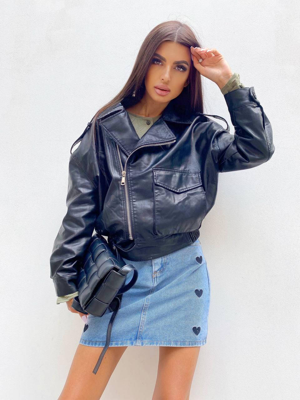 

Стильная куртка - косуха oversize, Черный