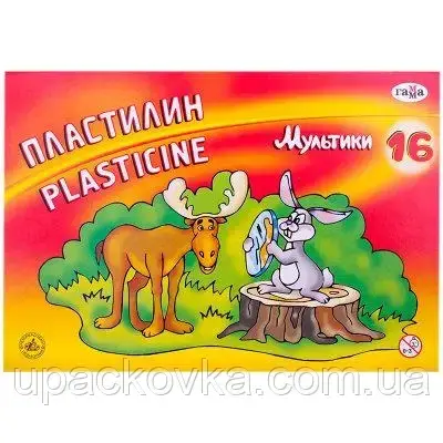 

Пластилин Гамма "Мультики" 16 цветов, 320г, со стеком, картон
