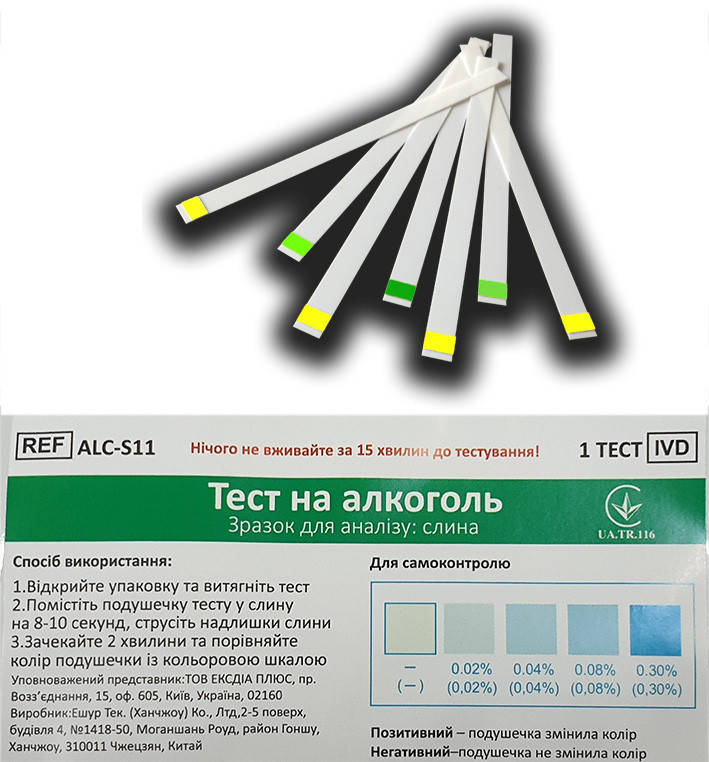 

Швидкий тест на алкоголь (слина), Ecotest