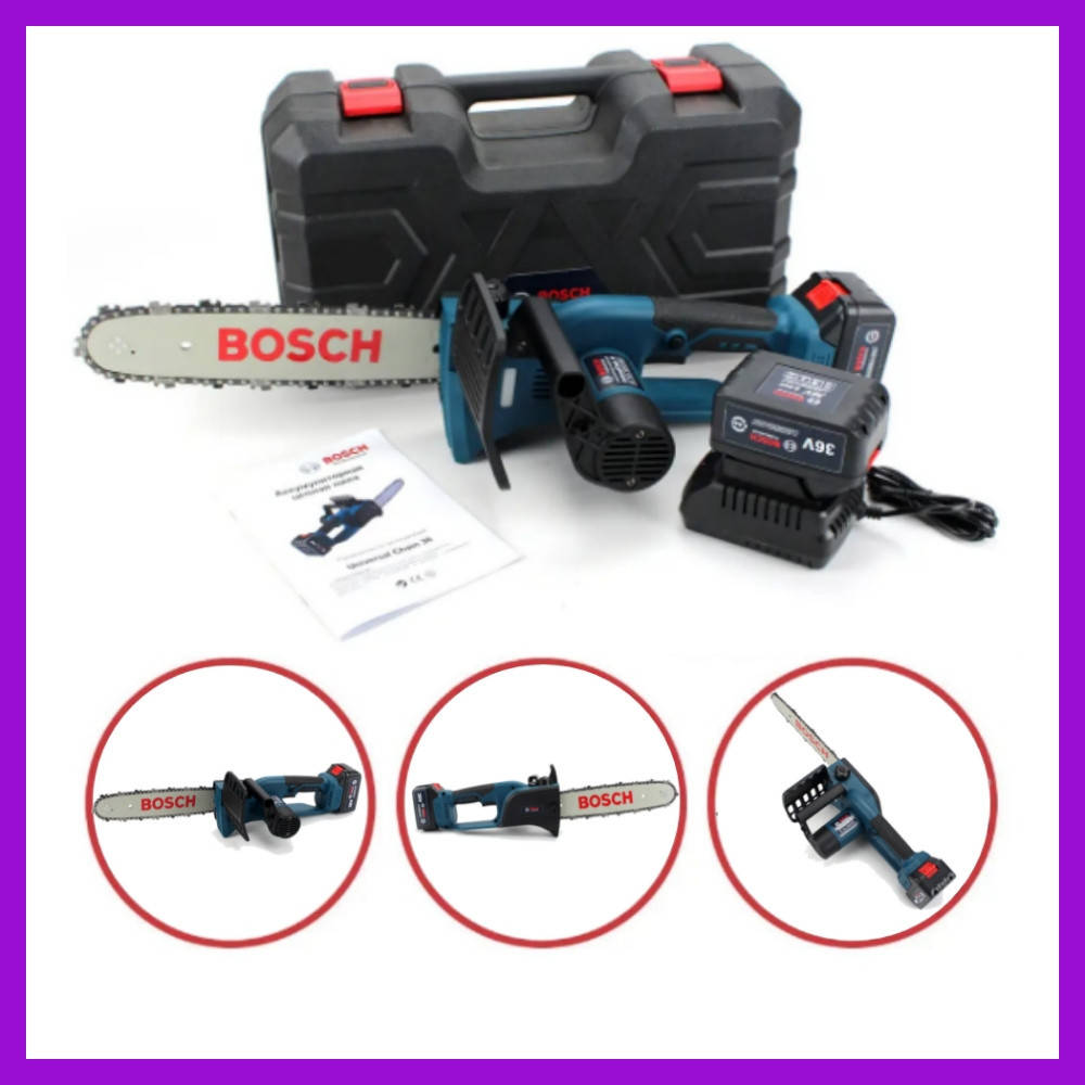

Аккумуляторная цепная пила Bosch UniversalChain 36 (36V 6.0Ah). АКБ пила Бош