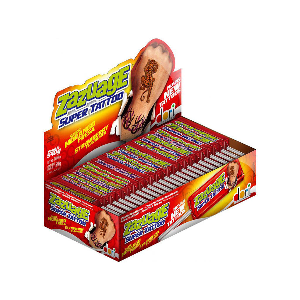 

Жевательная резинка Zazuage Super Tattoo Tutti frutti с тату 50 шт