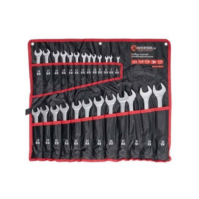 

Набор ключей комбинированных 25 ед. в чехле, 6-32 мм Cr-V INTERTOOL HT-1200