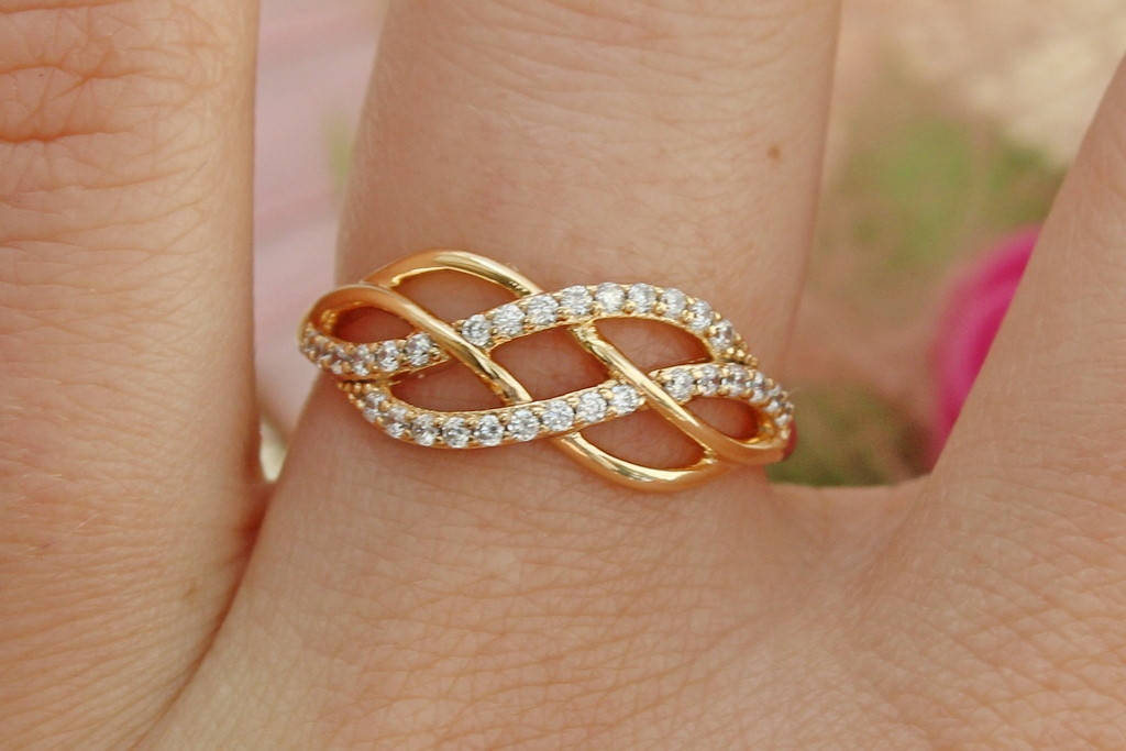 

Кольцо Xuping Jewelry плетенка р 20 золотистое