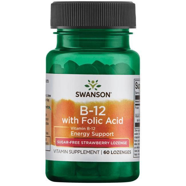 

Витамин В-12 и фолиевая кислота, Ultra Vitamin B-12 with Folic Acid, Swanson, 60 леденцов (SWV-02790)